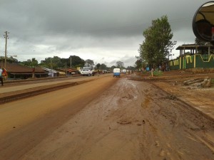 The main road through town.