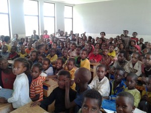 This class had over 130 pupils.  I don't know where the 20 who were absent the day we visited would sit.