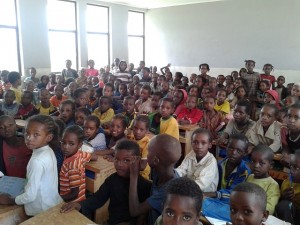 This class had over 130 pupils.  I don't know where the 20 who were absent the day we visited would sit.